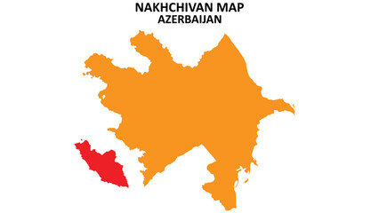 Wall Mural - Nakhchivan State and regions map highlighted on Azerbaijan map.