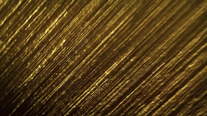 Poster - Abstract Gold Filaments Bursting Background/ 4k animation of an abstract wallpaper background of bursting gold filaments lines and particles sparkling with glimmer fx and depth of field