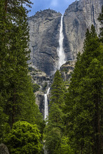 Upper And Lower Yosemite Falls In Yosemite National Park, California