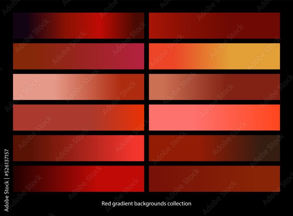 Vector Red gradient collection. Vector illustration.	