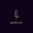 Pelican gulf bird coast beach logo vector icon illustration Premium Vector
