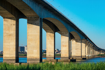 Cement bridge in the evening.