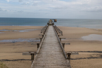 Wall Mural - wooden pier on the beach at Steetly Hartlepool