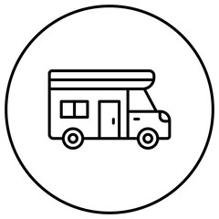 Wall Mural - Camper Van Line Icon