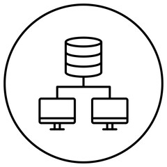 Wall Mural - Database Network Line Icon