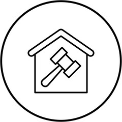 Sticker - House Auction Line Icon