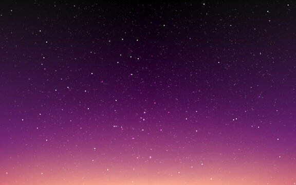 Fototapete - Night sky background. Sunset wallpaper with stars. Blurred starry texture. Abstract space backdrop for poster, brochure or website. Vector illustration