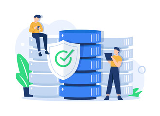 Poster - Global data security, personal data security, cyber data security online concept illustration, Internet security or information privacy - protection idea