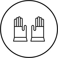 Sticker - Hand Gloves Line Icon