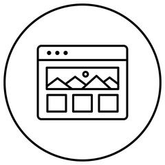 Sticker - Landing Page Line Icon