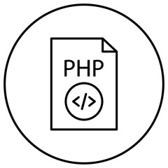 Canvas Print - PHP File Line Icon