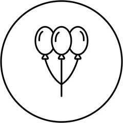 Canvas Print - Balloons Line Icon