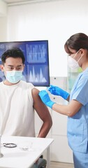 Sticker - male patient being vaccinated