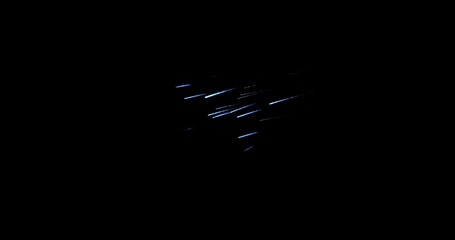 Wall Mural - blue Asteroids Meteorites are flying, motion graphics for design on a black background with blend mode