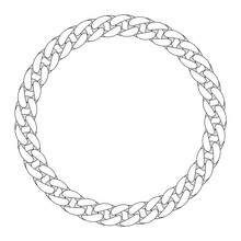 Texture Chain Round Frame. Circle Border Chains