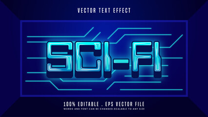 Wall Mural - SCI-FI 3d editable text effect font style