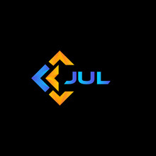 JUL Rectangle Technology Logo Design On Black Background. JUL Creative Initials Letter Logo Concept.
