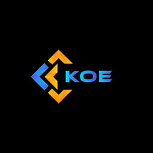 KOE Rectangle Technology Logo Design On Black Background. KOE Creative Initials Letter Logo Concept.
