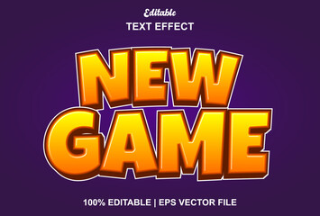 Poster - new game text effect with green color 3d style.