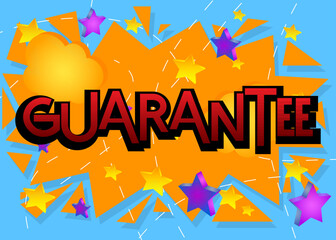 Fototapete - Guarantee. Word written with Children's font in cartoon style.