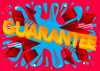 Fototapete - Guarantee. Word written with Children's font in cartoon style.