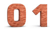 © Surendra - Realistic 3d brick number 0 & 1 isolated on white background. 3d illustration.
