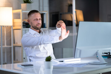 Aufkleber - Office Desk Stretch Exercise Workout