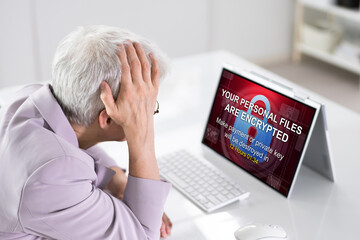 Poster - Ransomware Cyber Attack Showing Personal Files Encrypted