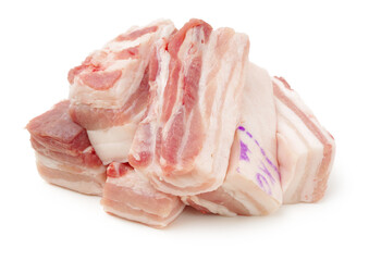 Poster - Pork belly on white background