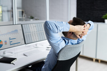 Poster - Advisor Man Relaxing In Office Chair
