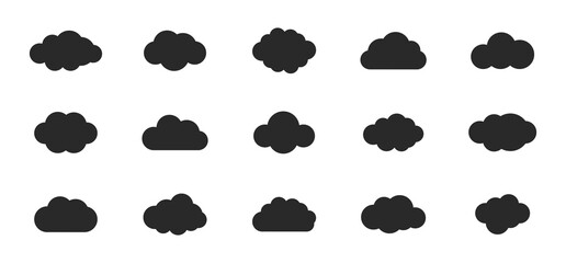 Poster - Set of cloud icons. Clouds collection. Cloudy silhouettes in varios shapes. Vector illustration.