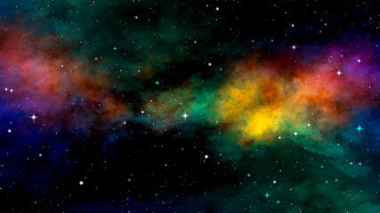 Wall Mural - colorful abstract space nebula background.