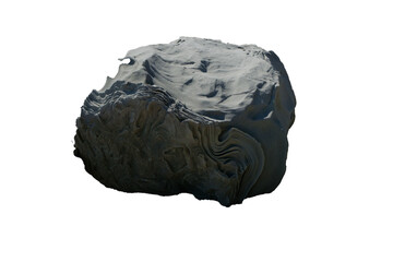 Poster - big stone boulder isolated on white