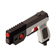 Wall Mural - Isometric Game Handgun