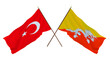 Background for designers, illustrators. National Independence Day. Flags Turkey and Butane