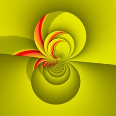 Wall Mural - creative vivid yellow triangular concentric and red colour gradient designs