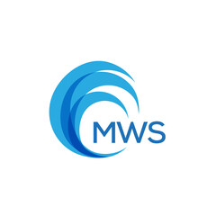 Wall Mural - MWS letter logo. MWS blue image on white background. MWS Monogram logo design for entrepreneur and business. MWS best icon.
