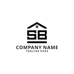 Illustration initials SB home logo design for business.