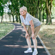 © Lumos sp - outdoor senior fitness jogging woman active sport exercise tired exhausted dehydration portrait happy healthy fit lifestyle running retirement park