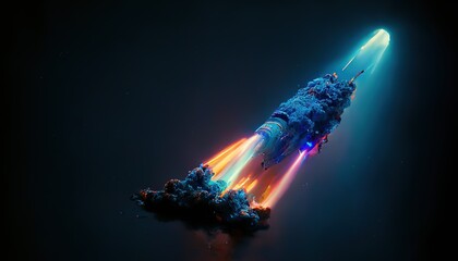 Aufkleber - Space shuttle flight into space.