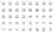 © kornkun - set of skin care line icons, skin, beauty