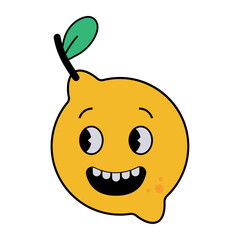 Wall Mural - lemon cartoon retro character