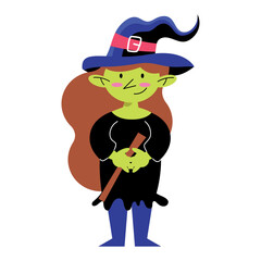 Poster - witch with hat standing