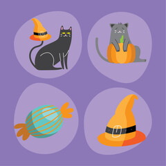 Canvas Print - halloween celebration icons