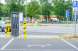 Empty charging station for electric cars in a petrol station along a motorway