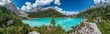 Panoramic view of the lake Sorapiss in the Dolomites