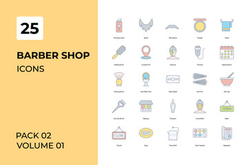  Barber shop icons collection. Set contains such Icons as lotion, mirror, razor, salon, styling, collection, more 