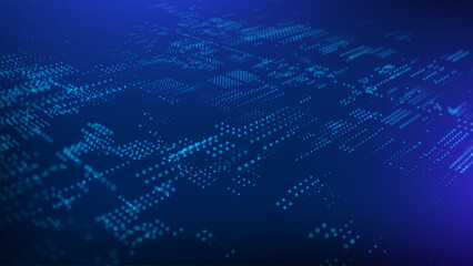 Abstract digital background. Data flow information. Concept of digital communication. Big data visualization. Vector illustration.