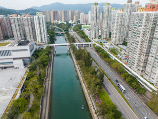 Canvas Print - Top view of Hong Kong residential district