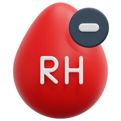 Poster - blood rh negative 3d render icon illustration